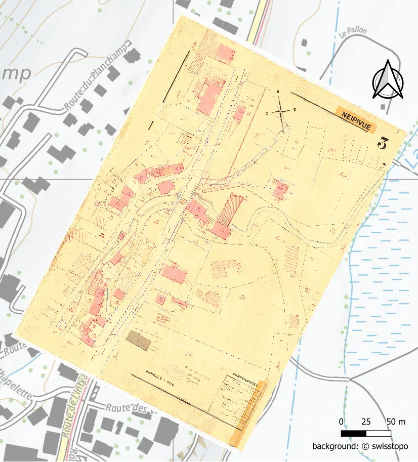 A georeferenced cadastral plan