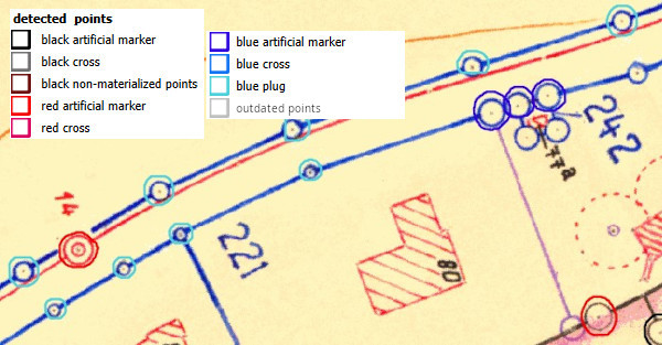 Plan area with varying size for the artificial markers inducing some strong confusion with the plugs.