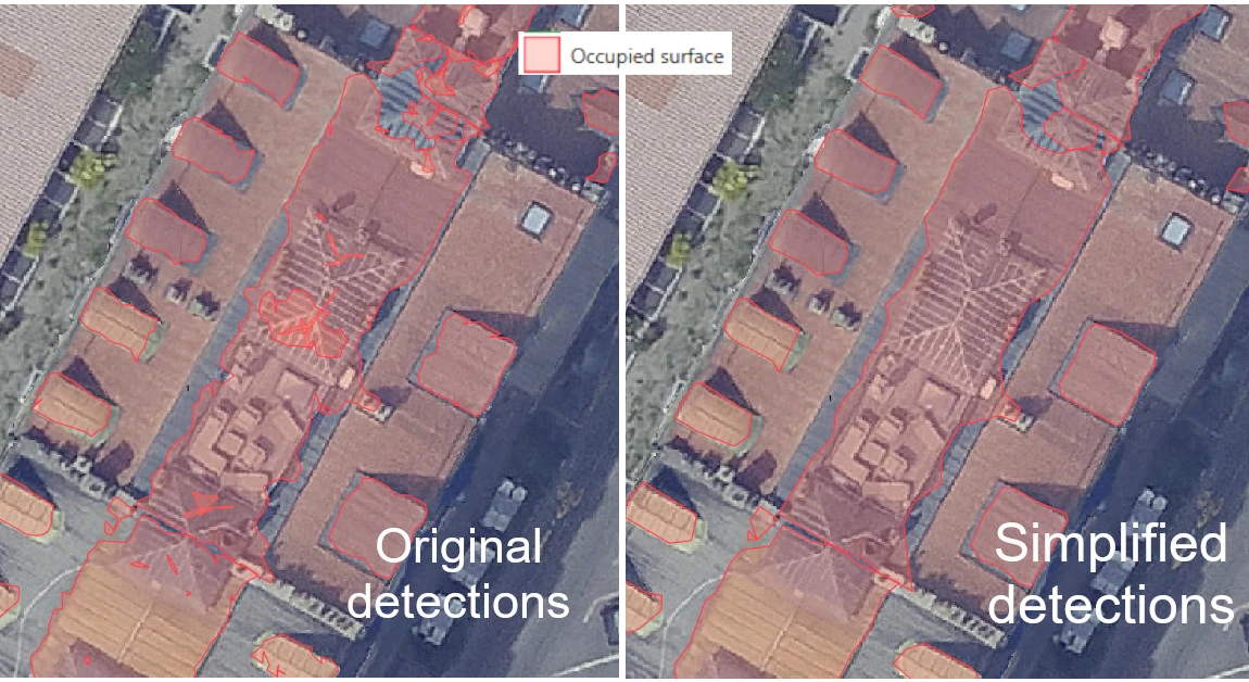 Original and simplified results of LiDAR segmentation