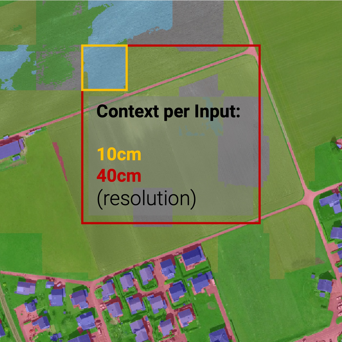 Visualization of the changing receptive field of the model with different input resolutions